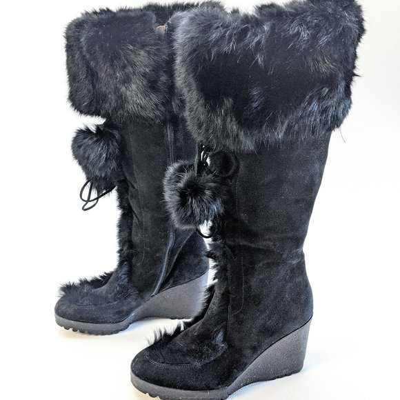 Coach Karita Black Suede Leather Rabbit 